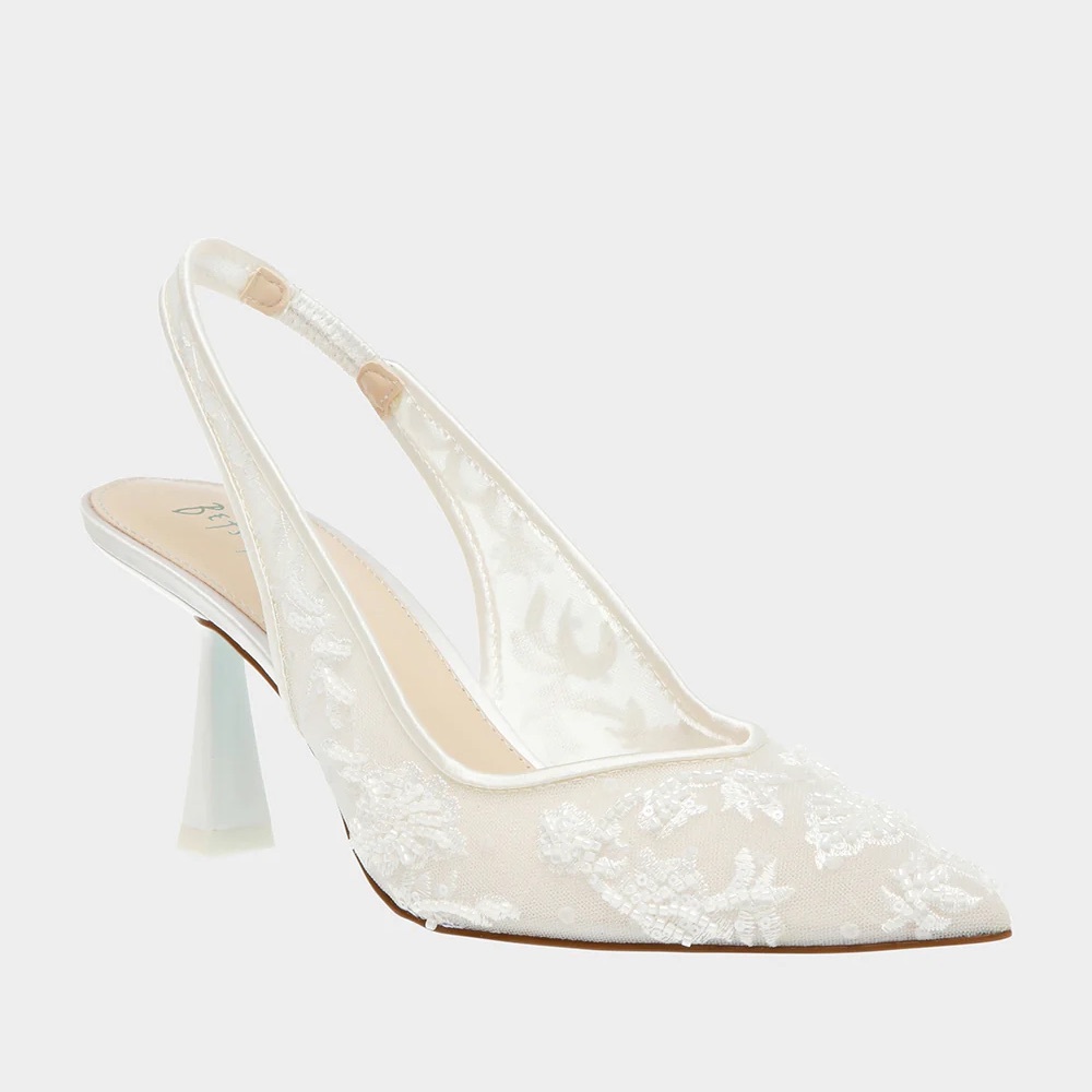 Betsey Johnson Women's Nikki Embroidered Slingback Evening Pumps Size 9